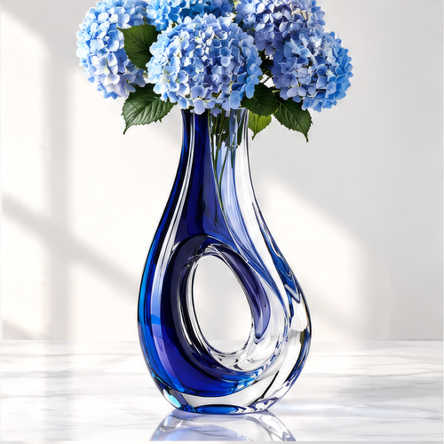 LOVINAYIY Blue Teardrop Hollow Ring Crystal Glass Vase - more than a vase lifestyle