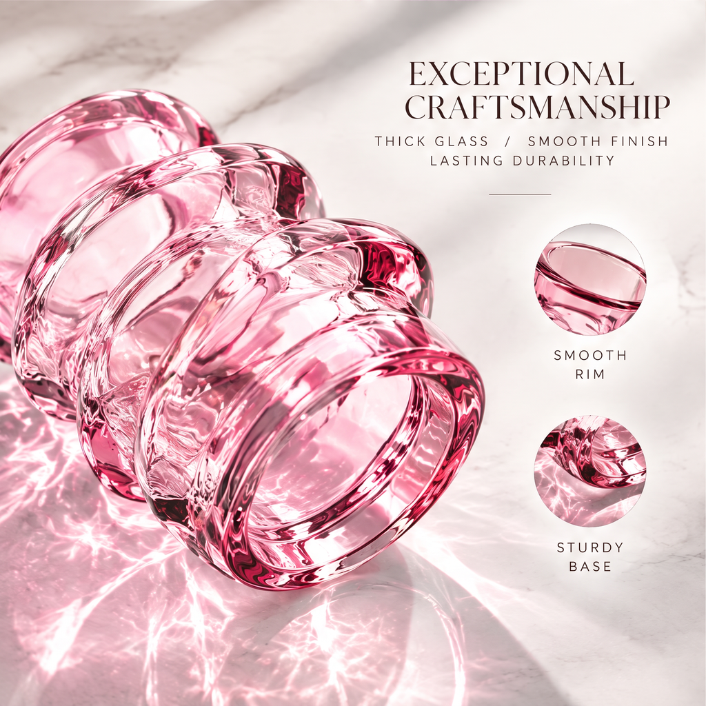 LOVINAYIY Pink Spiral Sculptural Glass Vase