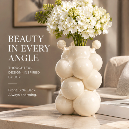 LOVINAYIY White Bubble Bear Vase - unique bubble shape antenna and eyes detail