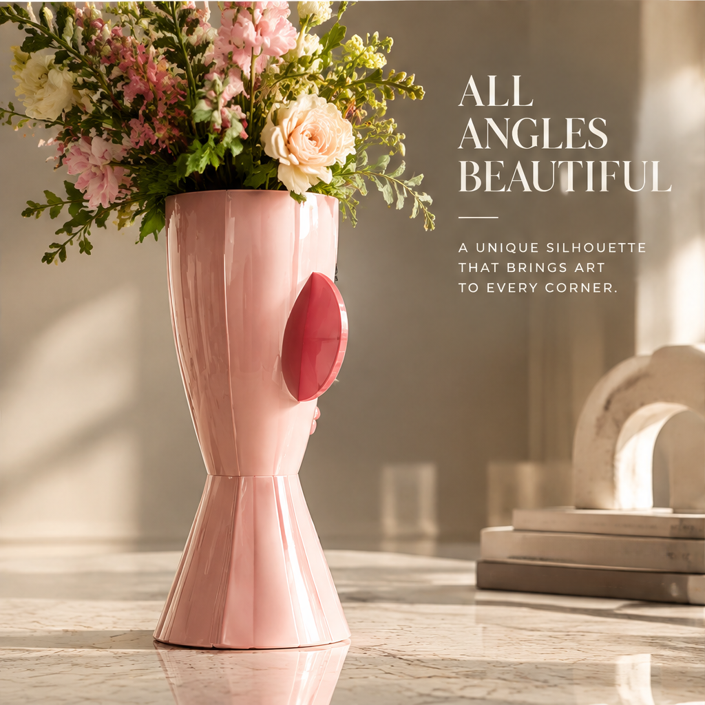 LOVINAYIY Pink Face Vase - more than a vase lifestyle with pink blooms
