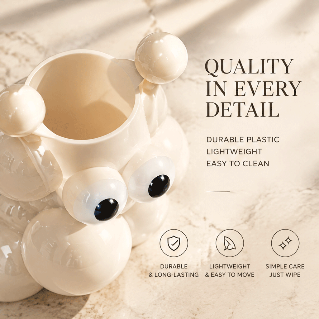 LOVINAYIY White Bubble Bear Vase - more than a vase playful design lifestyle