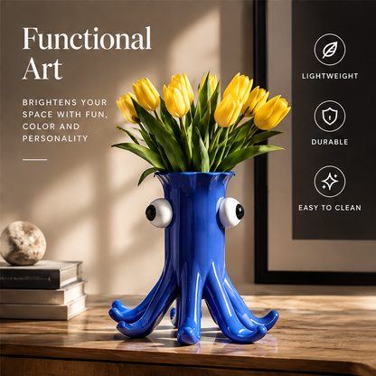 LOVINAYIY Blue Octopus Vase - playful shape conversation starter lifestyle